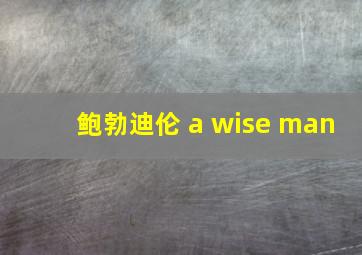 鲍勃迪伦 a wise man